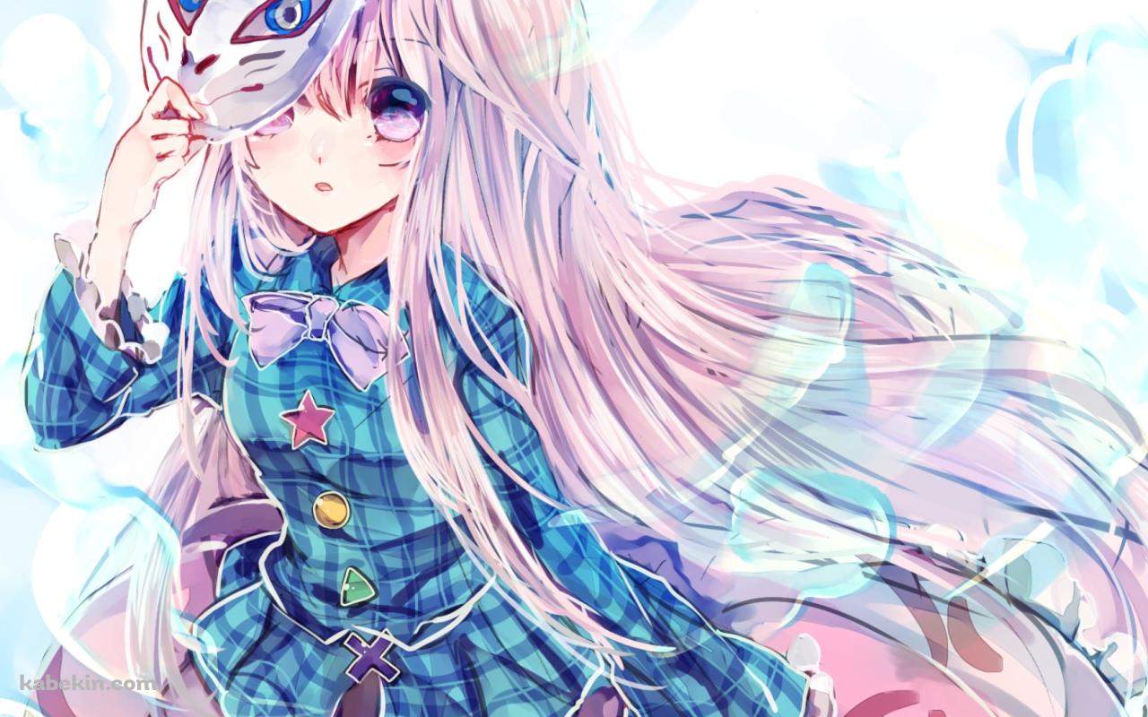 狐面に右手をかける秦こころ / 東方の壁紙(1280px x 800px) 高画質 PC・デスクトップ用