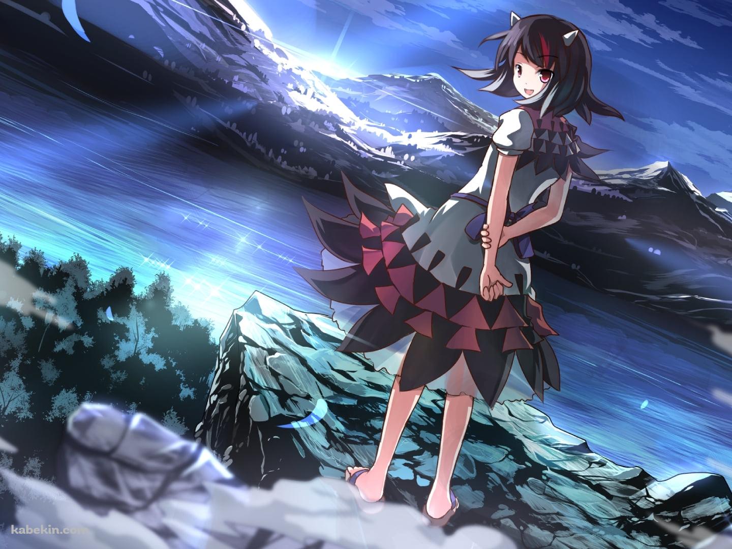 湖の前に立ち振り返る鬼人正邪 / 東方の壁紙(1440px x 1080px) 高画質 PC・デスクトップ用