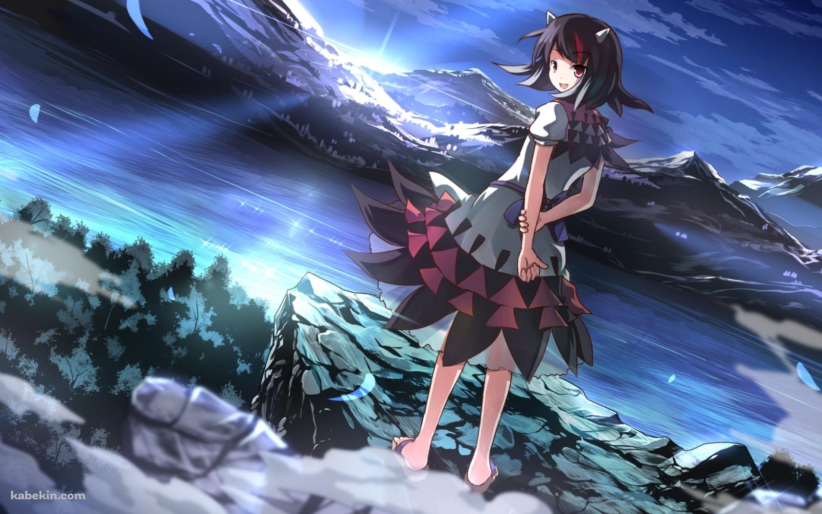 湖の前に立ち振り返る鬼人正邪 / 東方の壁紙(1680px x 1050px) 高画質 PC・デスクトップ用