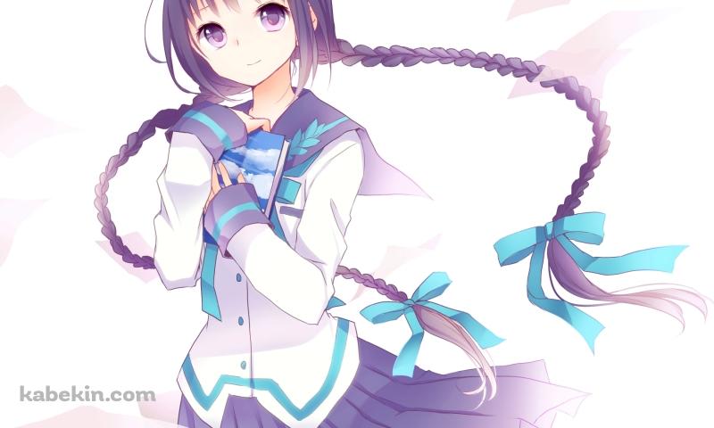 舞う原稿とおさげの天野 遠子 / 文学少女の壁紙(800px x 480px) 高画質 PC・デスクトップ用