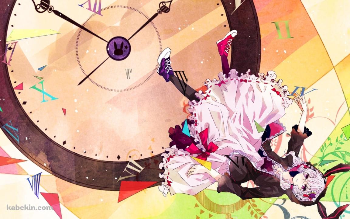 大きな時計と結月ゆかり / ボカロの壁紙(1152px x 720px) 高画質 PC・デスクトップ用