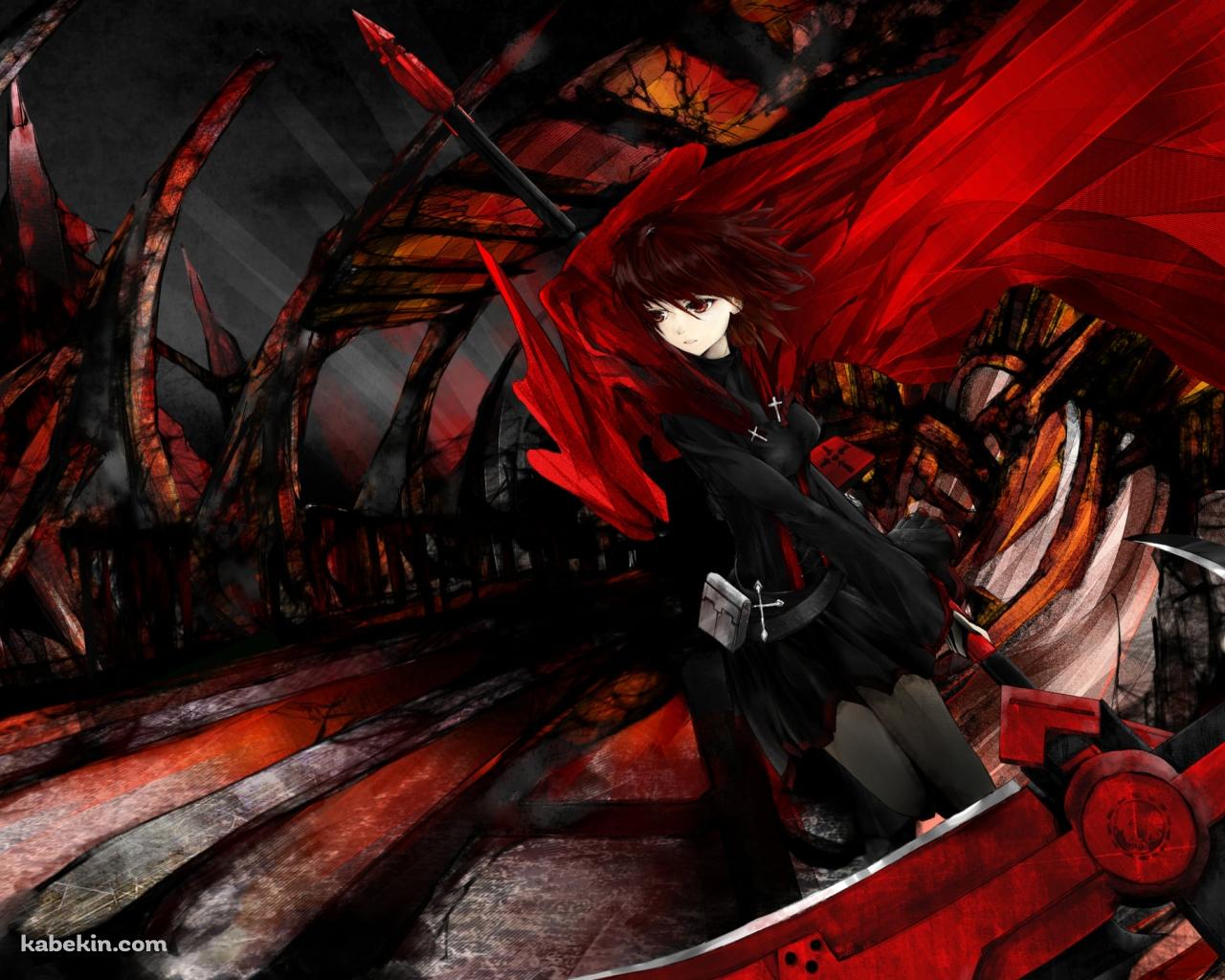 暗い世界で鎌を振るうルビーローズ / RWBYの壁紙(1280px x 1024px) 高画質 PC・デスクトップ用