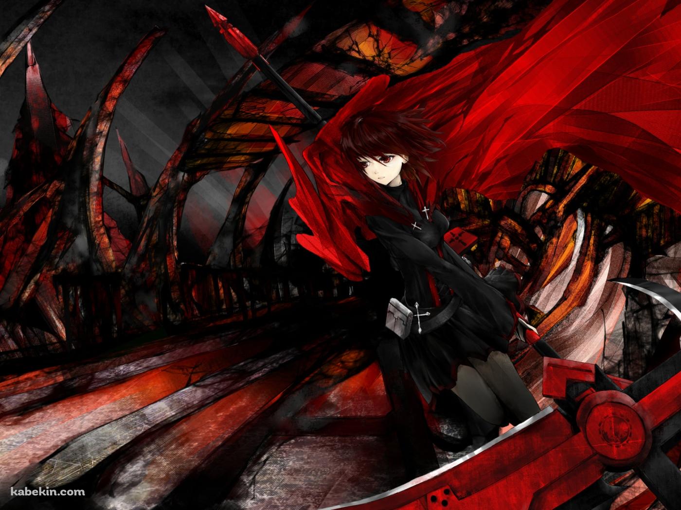 暗い世界で鎌を振るうルビーローズ / RWBYの壁紙(1400px x 1050px) 高画質 PC・デスクトップ用