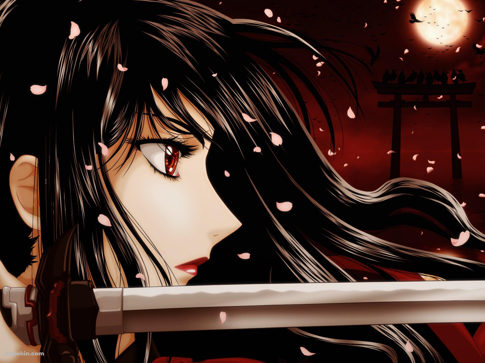 剣をかまえる更衣小夜 / ブラッドシーの壁紙(1920px x 1440px) 高画質 PC・デスクトップ用