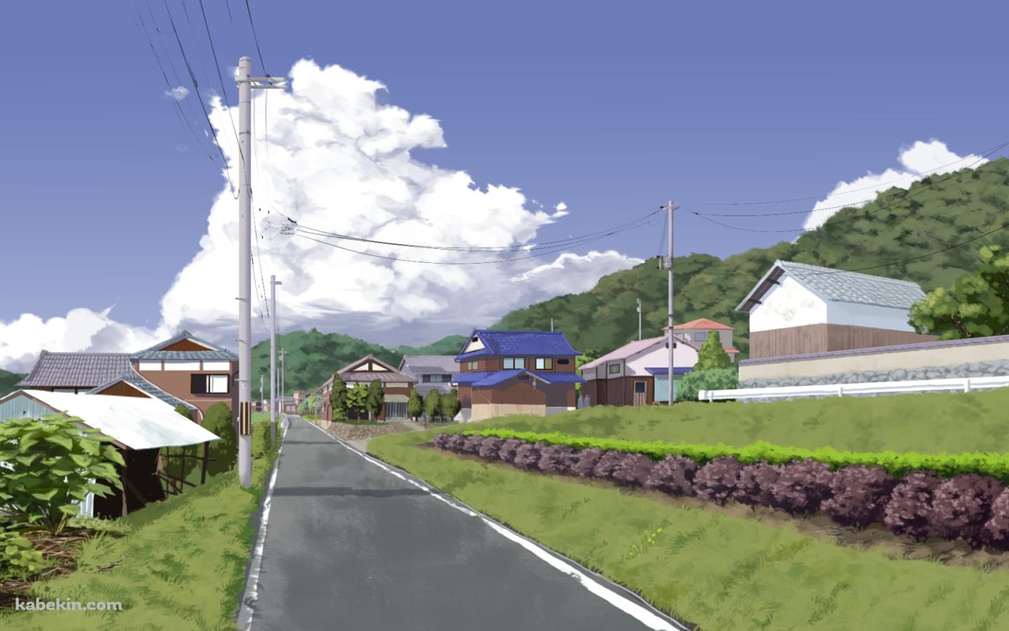 晴れた日の真っ直ぐ続く舗装された道 / 田舎 / 電柱の壁紙(1440px x 900px) 高画質 PC・デスクトップ用