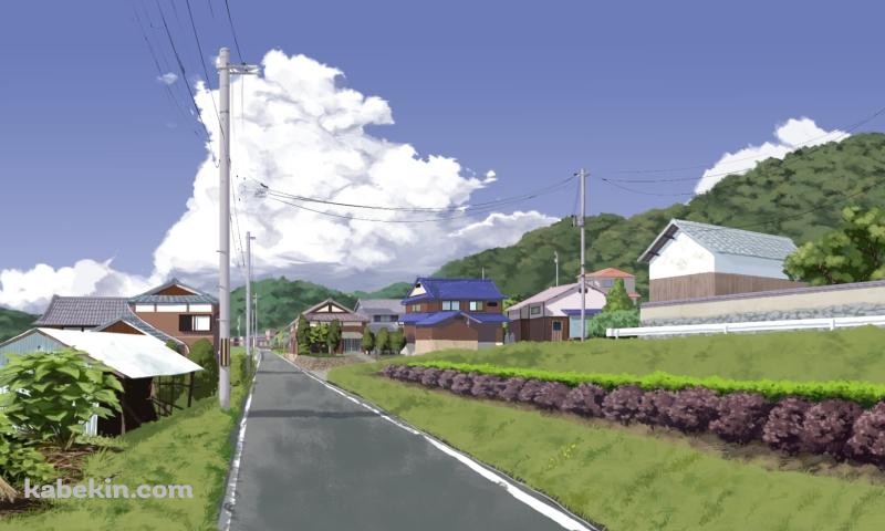 晴れた日の真っ直ぐ続く舗装された道 / 田舎 / 電柱の壁紙(800px x 480px) 高画質 PC・デスクトップ用
