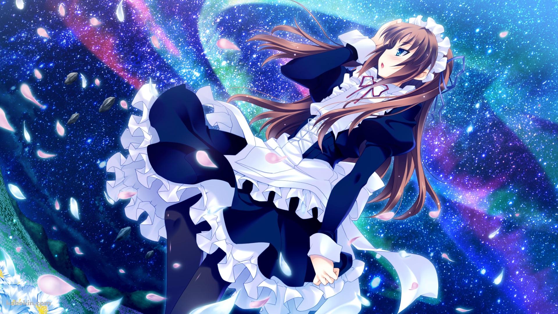 星空とメイド姿の鳳蒼衣 / Guardian☆Placeの壁紙(1920px x 1080px) 高画質 PC・デスクトップ用