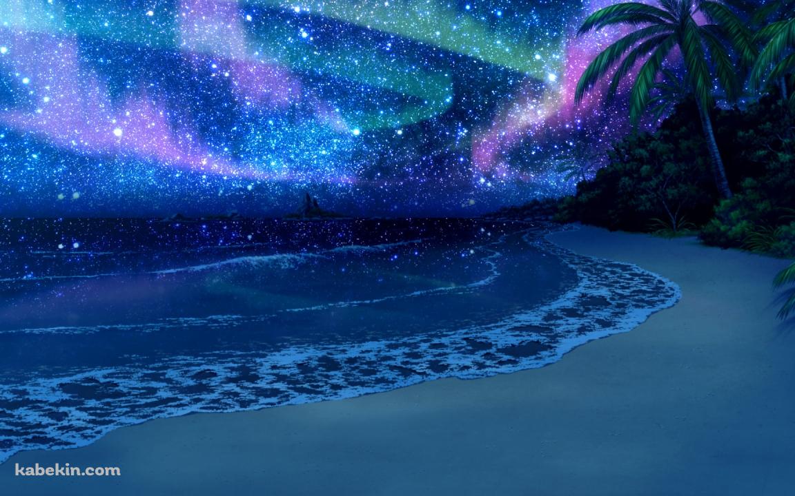 海と綺麗なオーロラの壁紙(1152px x 720px) 高画質 PC・デスクトップ用