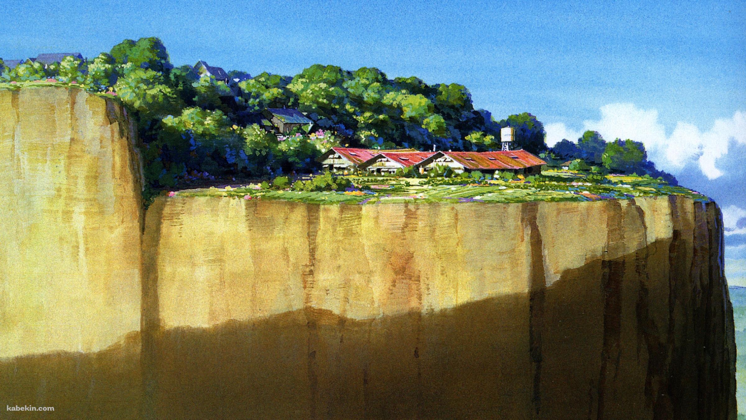 断崖にある家 / 千と千尋の神隠し / 家の壁紙(2400px x 1350px) 高画質 PC・デスクトップ用