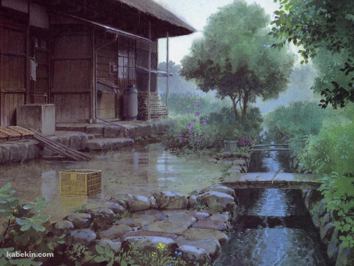 古びた日本家屋 / 川の壁紙(1152px x 864px) 高画質 PC・デスクトップ用