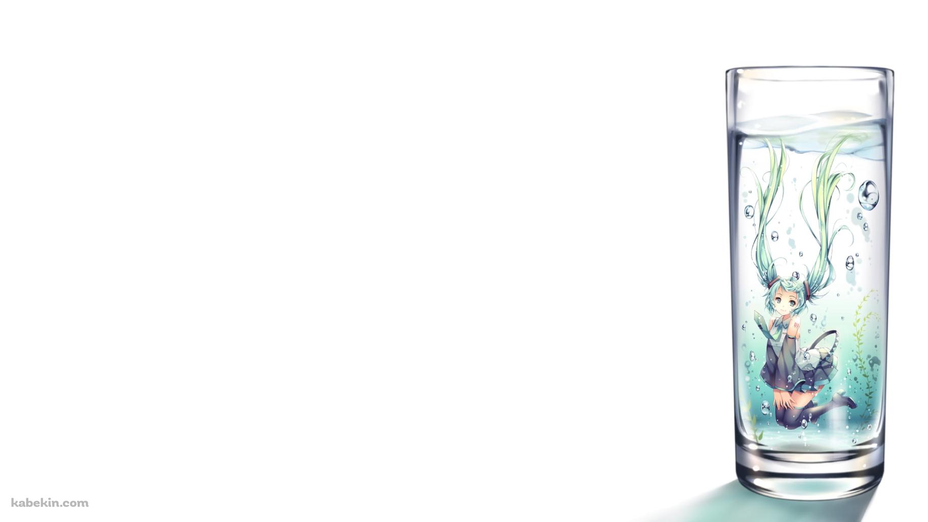コップに入った可愛い初音ミク / 巻きあがるツインテール / ボカロの壁紙(1829px x 1029px) 高画質 PC・デスクトップ用