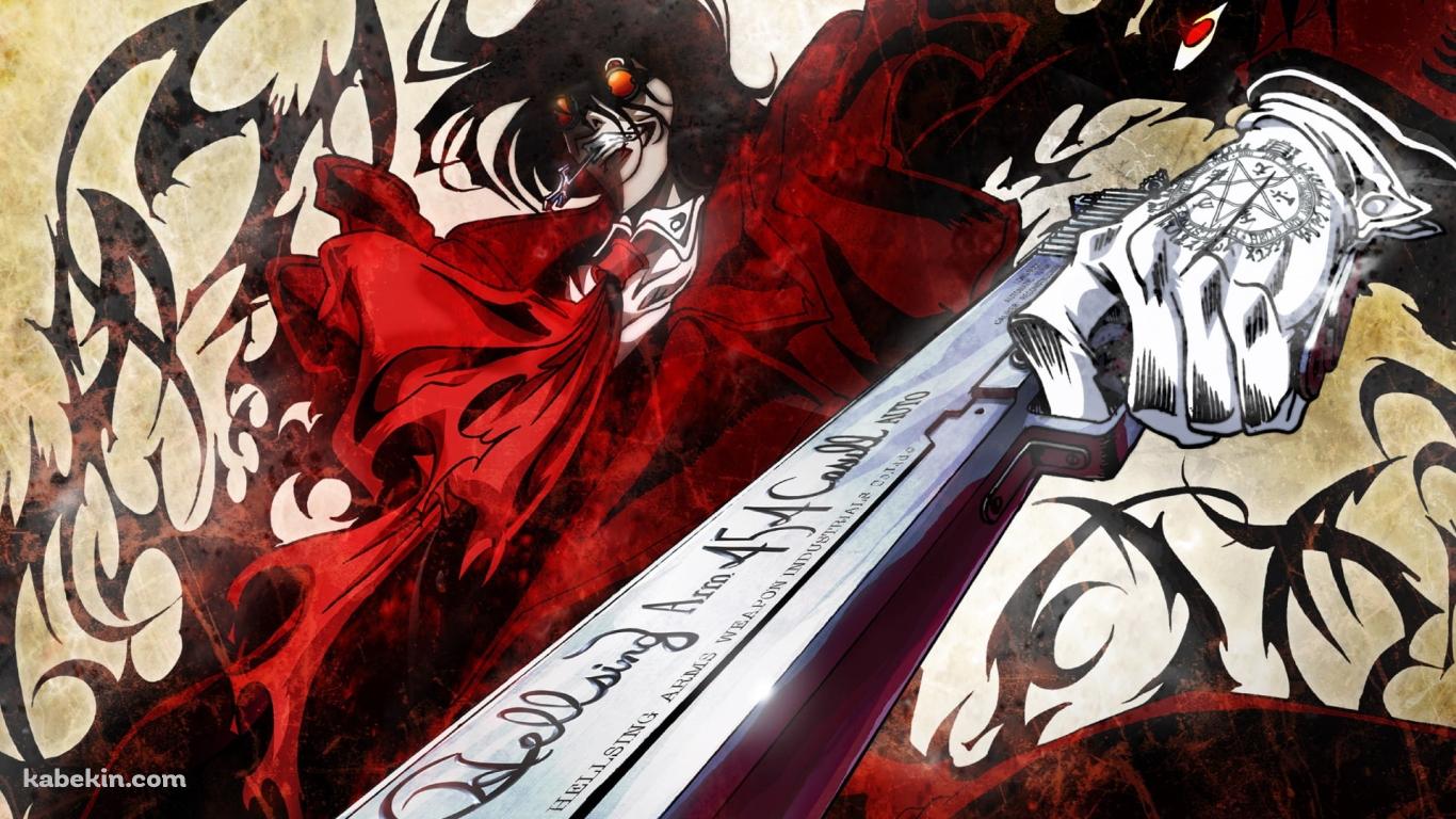 銀の長い銃を持つアーカード / ヘルシングの壁紙(1366px x 768px) 高画質 PC・デスクトップ用