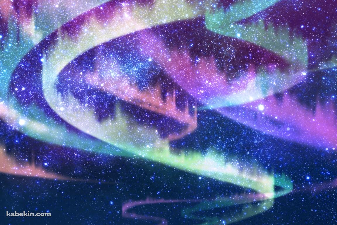 緑・紫のオーロラの壁紙(1152px x 768px) 高画質 PC・デスクトップ用