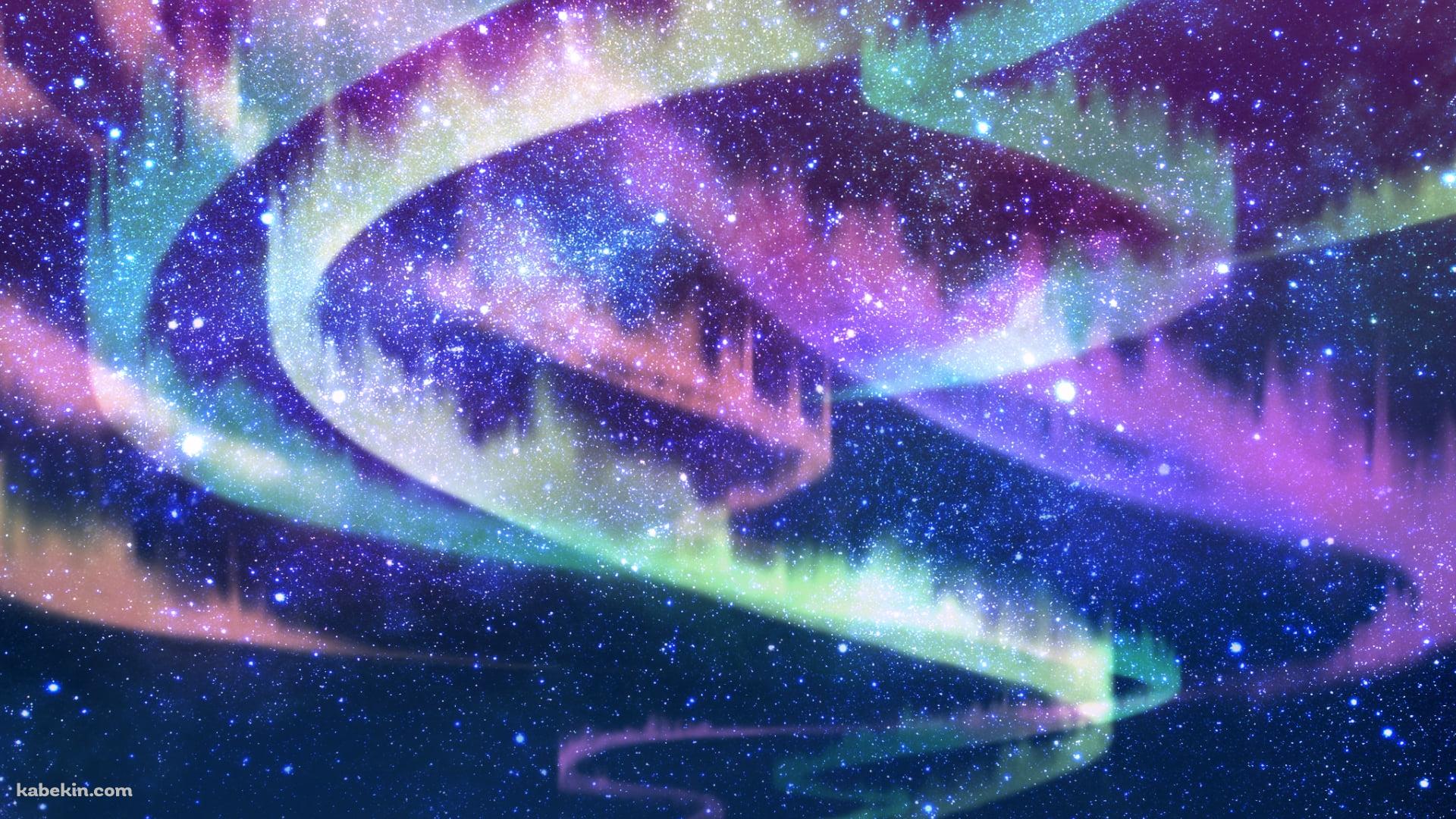 緑・紫のオーロラの壁紙(1920px x 1080px) 高画質 PC・デスクトップ用