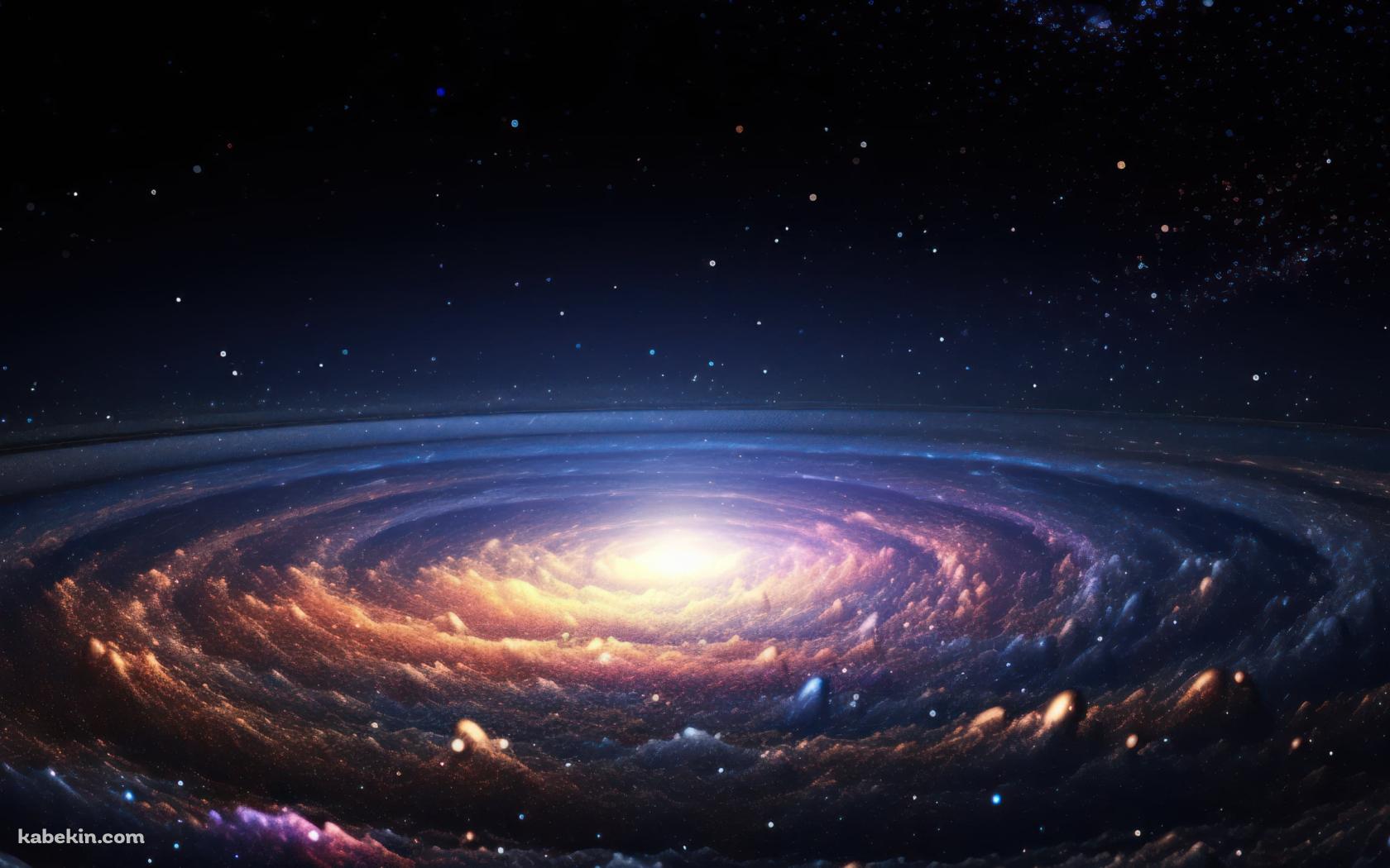 連なる円状の宇宙 / カラフルな星空の壁紙(1680px x 1050px) 高画質 PC・デスクトップ用