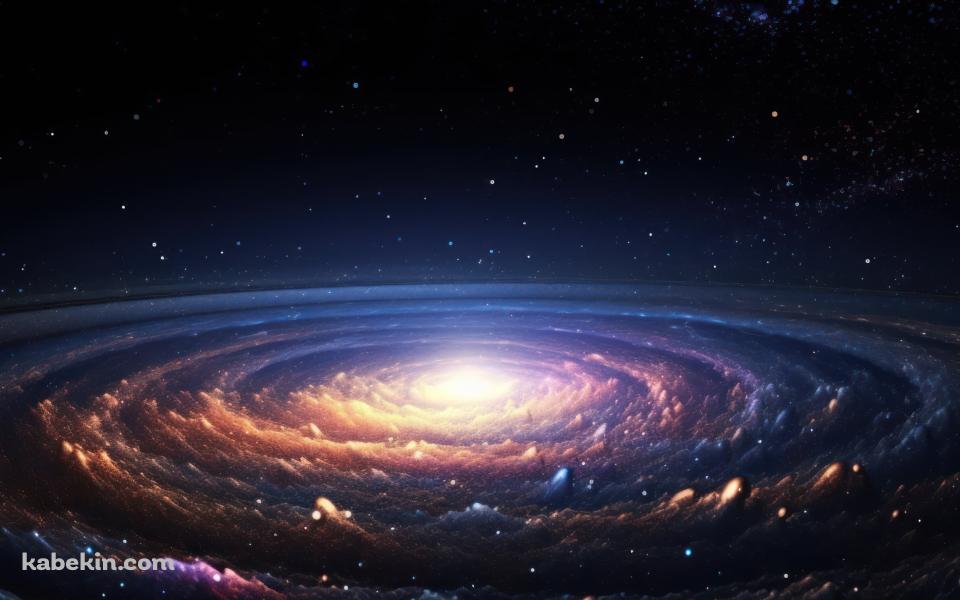 連なる円状の宇宙 / カラフルな星空の壁紙(960px x 600px) 高画質 PC・デスクトップ用
