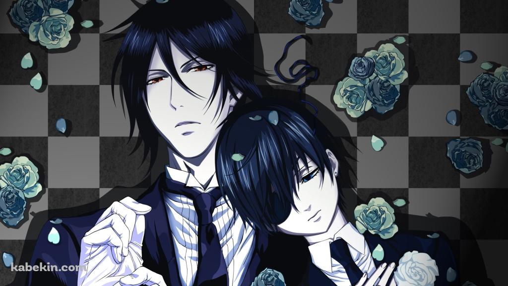 セバスチャン・ミカエリスの肩にもたれるシエル・ファントムハイヴ / 黒執事の壁紙(1024px x 576px) 高画質 PC・デスクトップ用