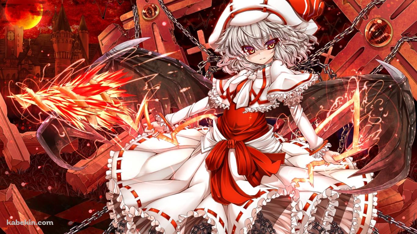 鎖につながれた十字架とレミリア・スカーレット / 東方の壁紙(1366px x 768px) 高画質 PC・デスクトップ用
