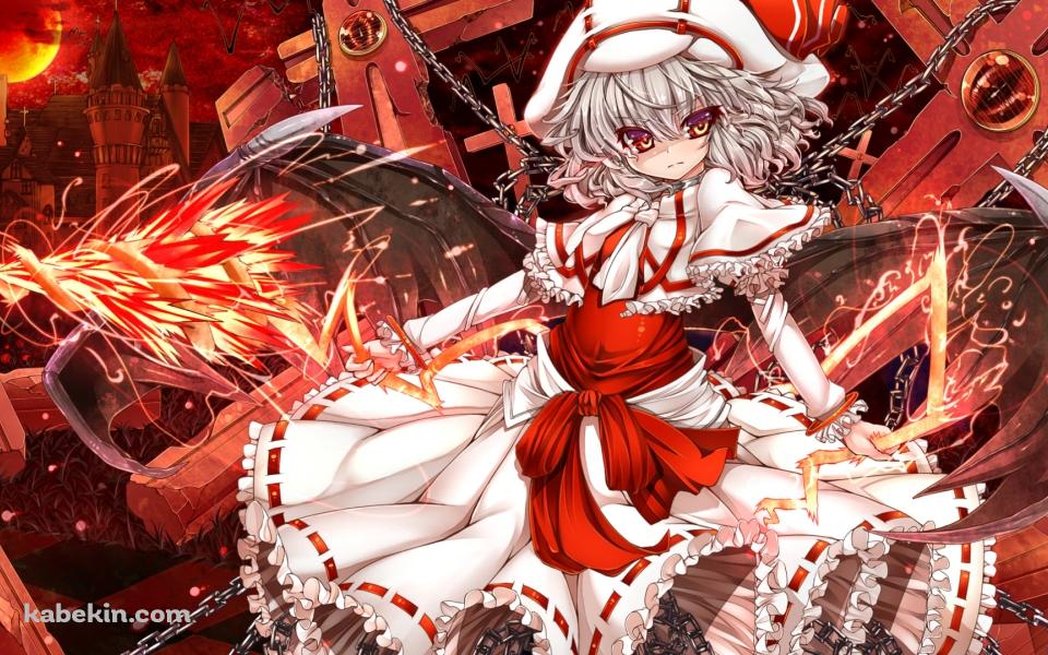 鎖につながれた十字架とレミリア・スカーレット / 東方の壁紙(960px x 600px) 高画質 PC・デスクトップ用