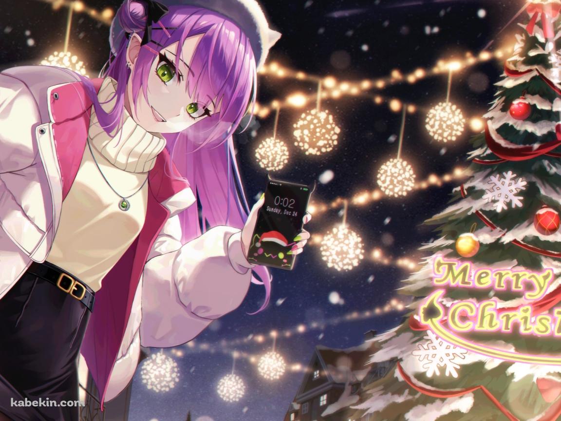 クリスマスツリーと常闇トワ / ホロライブ / バーチャルYouTuber / Vtuberの壁紙(1152px x 864px) 高画質 PC・デスクトップ用