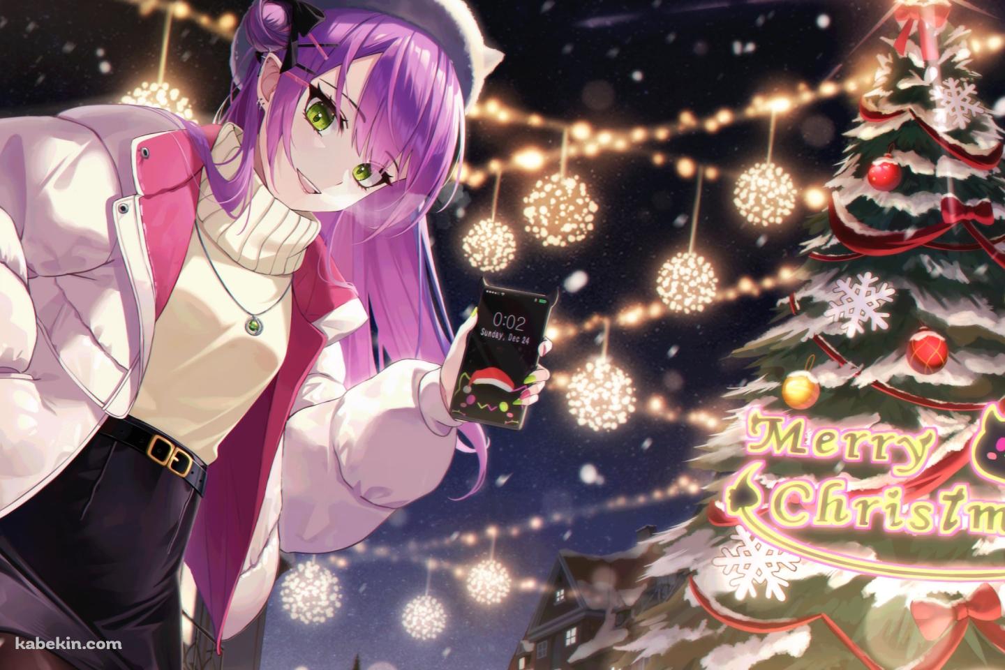 クリスマスツリーと常闇トワ / ホロライブ / バーチャルYouTuber / Vtuberの壁紙(1440px x 960px) 高画質 PC・デスクトップ用