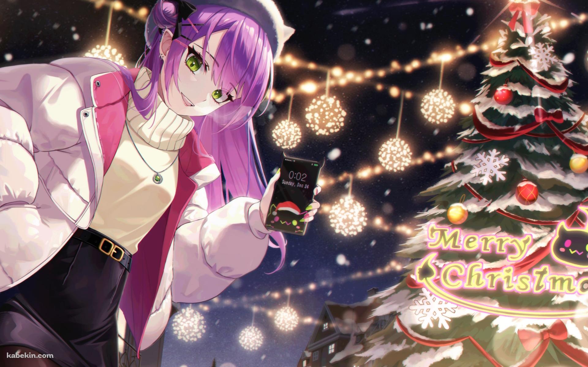 クリスマスツリーと常闇トワ / ホロライブ / バーチャルYouTuber / Vtuberの壁紙(1920px x 1200px) 高画質 PC・デスクトップ用