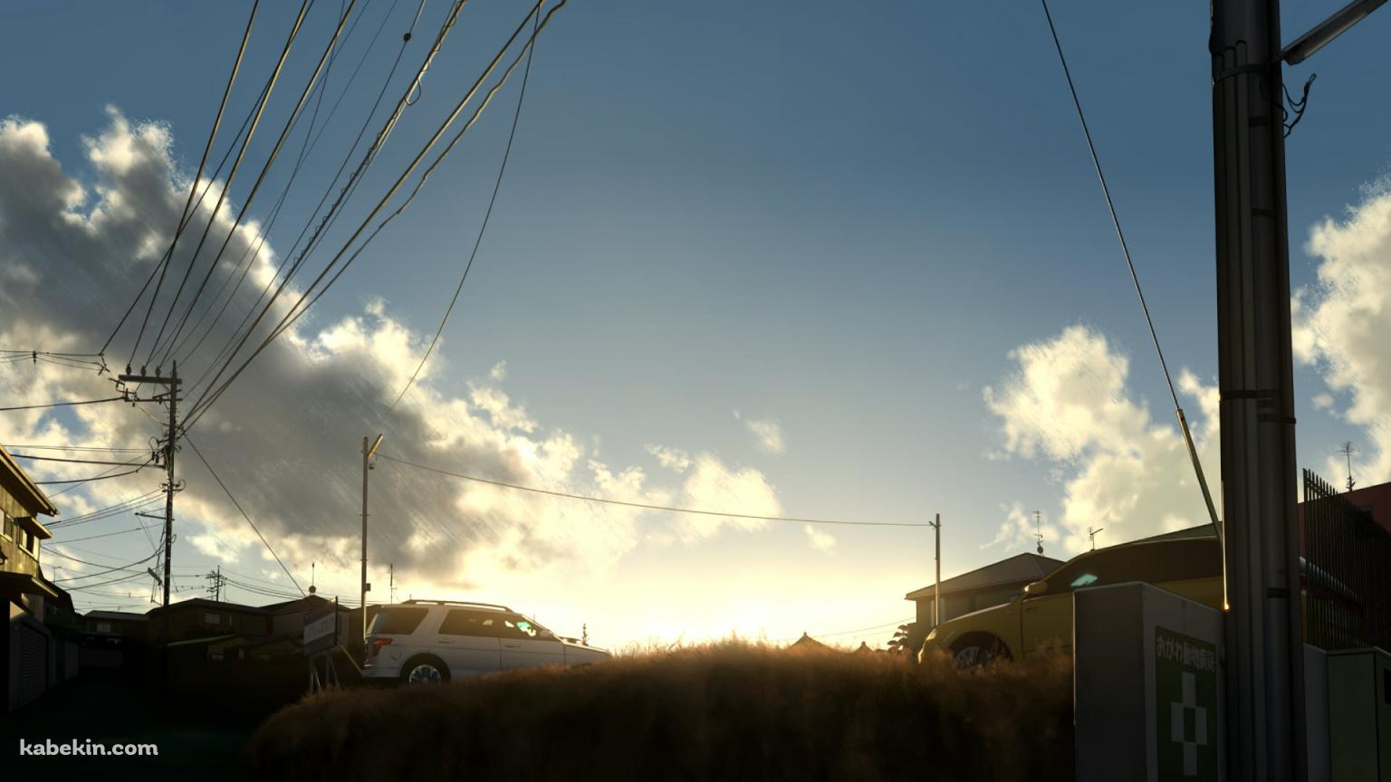 駐車場 / 電線 / 街 / 緩やかな勾配の壁紙(1536px x 864px) 高画質 PC・デスクトップ用