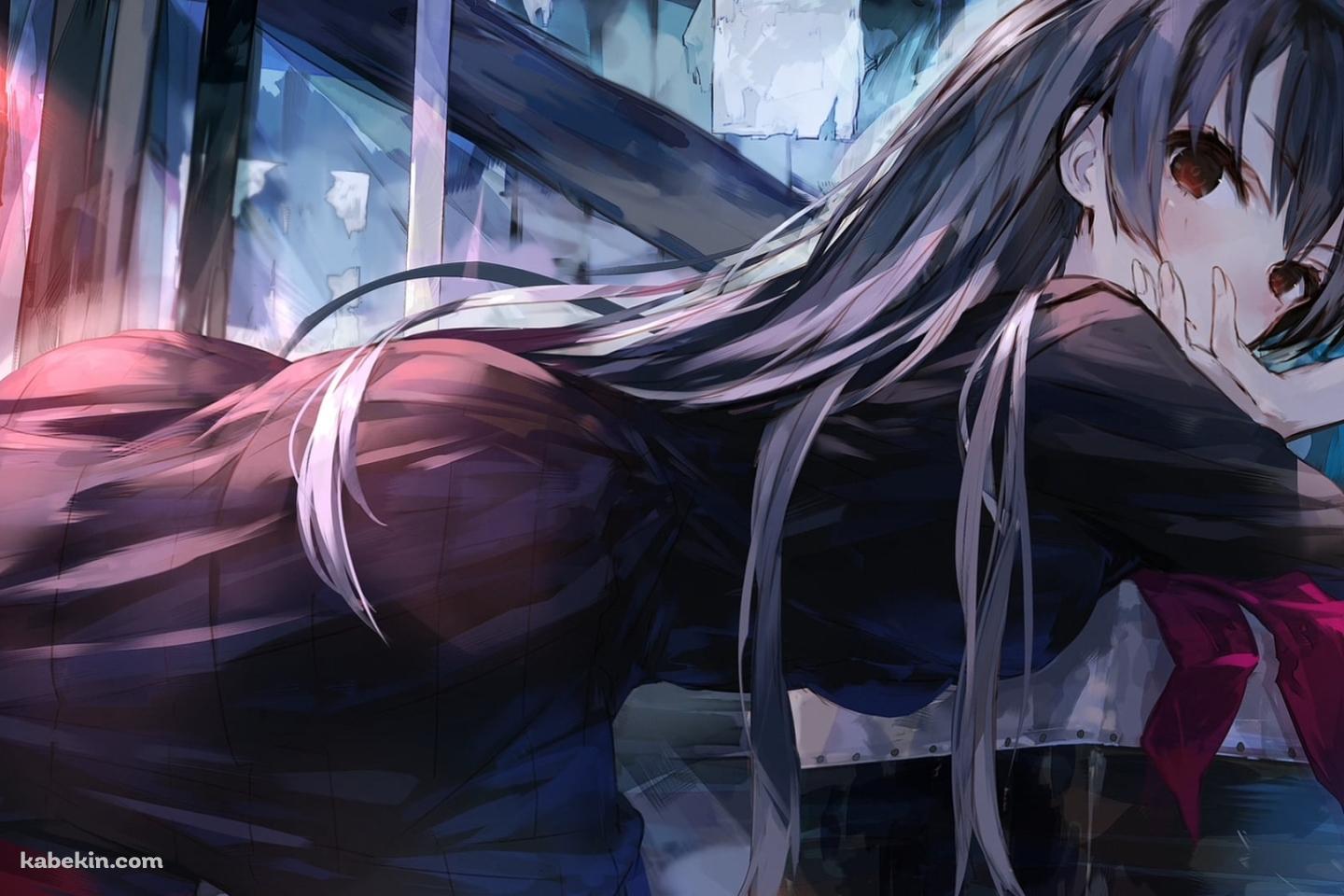 うつ伏せ状態の庚 夕子 / 黄昏乙女×アムネジアの壁紙(1440px x 960px) 高画質 PC・デスクトップ用