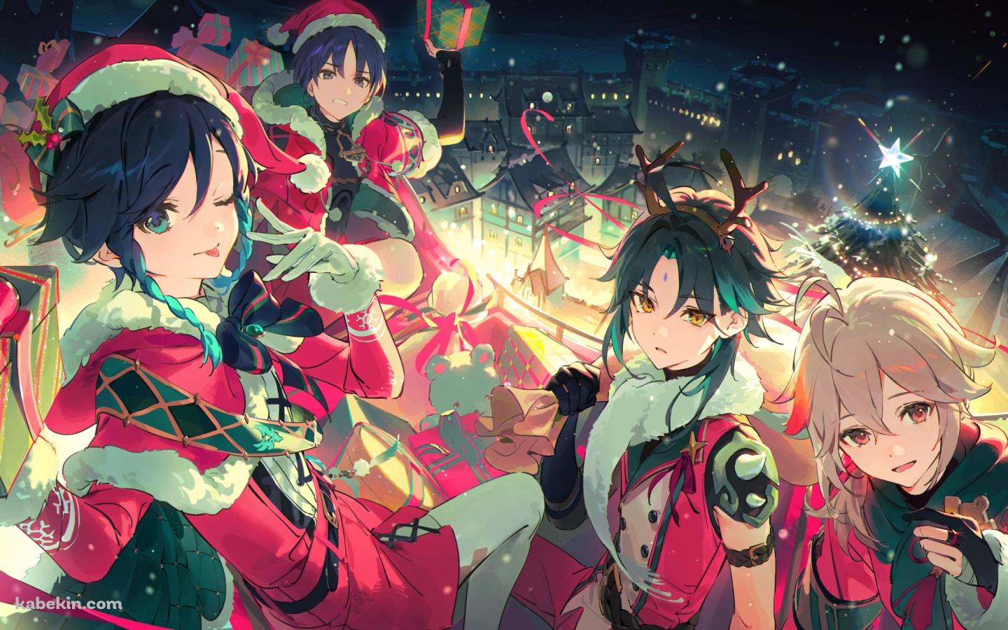 サンタコスの魈・ウェンティ・楓原万葉・スカラマシュ・放浪者 / 原神の壁紙(1440px x 900px) 高画質 PC・デスクトップ用