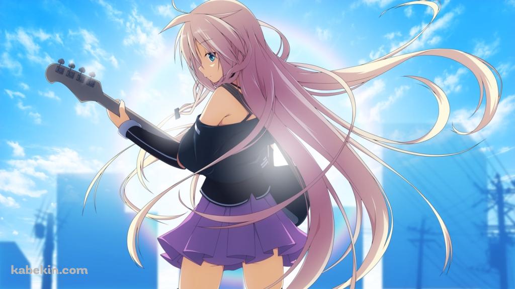 ビルの前でギターを弾くIA / ボカロの壁紙(1024px x 576px) 高画質 PC・デスクトップ用