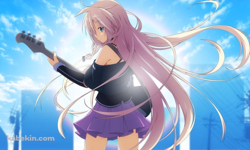 ビルの前でギターを弾くIA / ボカロの壁紙(800px x 480px) 高画質 PC・デスクトップ用