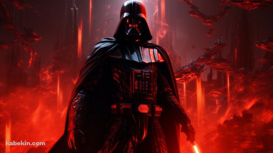 赤く光るライトセイバーを持つかっこいいダースベイダー / STAR WARSの壁紙(1051px x 591px) 高画質 PC・デスクトップ用