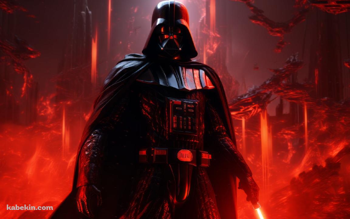 赤く光るライトセイバーを持つかっこいいダースベイダー / STAR WARSの壁紙(1152px x 720px) 高画質 PC・デスクトップ用