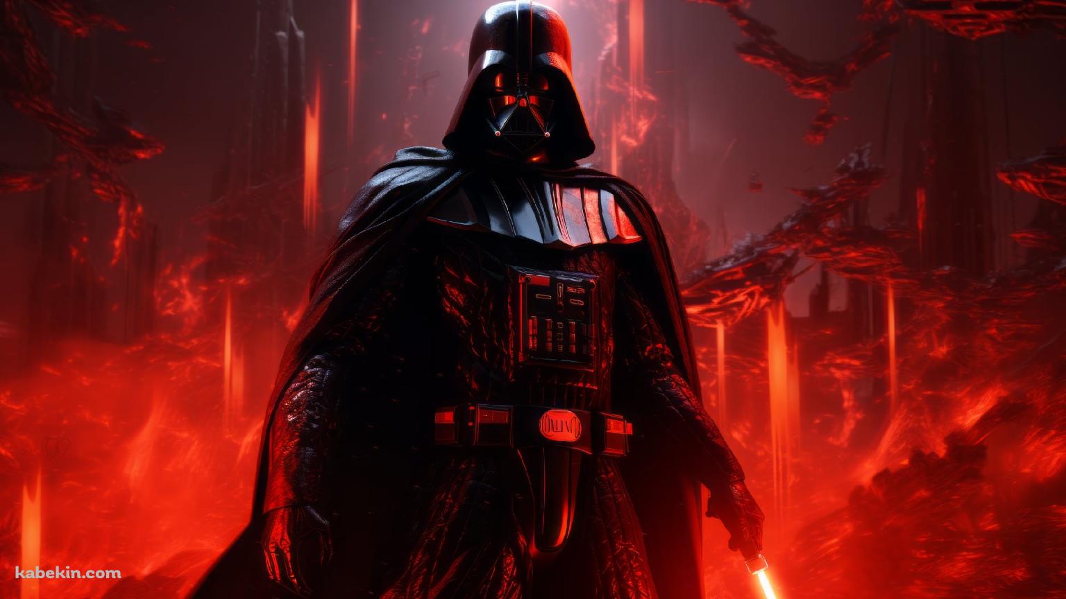 赤く光るライトセイバーを持つかっこいいダースベイダー / STAR WARSの壁紙(1536px x 864px) 高画質 PC・デスクトップ用