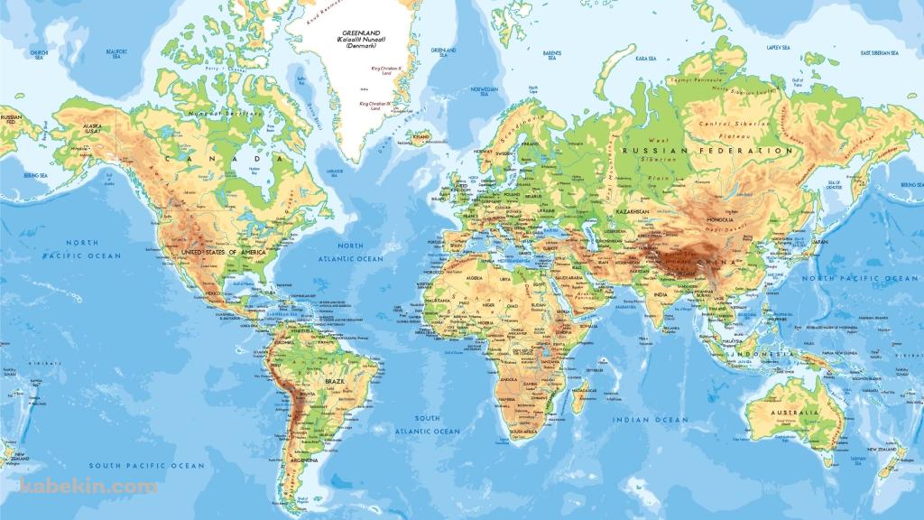 世界地図 / 英語の壁紙(1024px x 576px) 高画質 PC・デスクトップ用