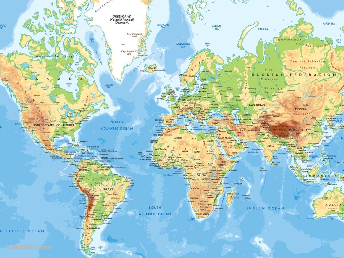 世界地図 / 英語の壁紙(1152px x 864px) 高画質 PC・デスクトップ用