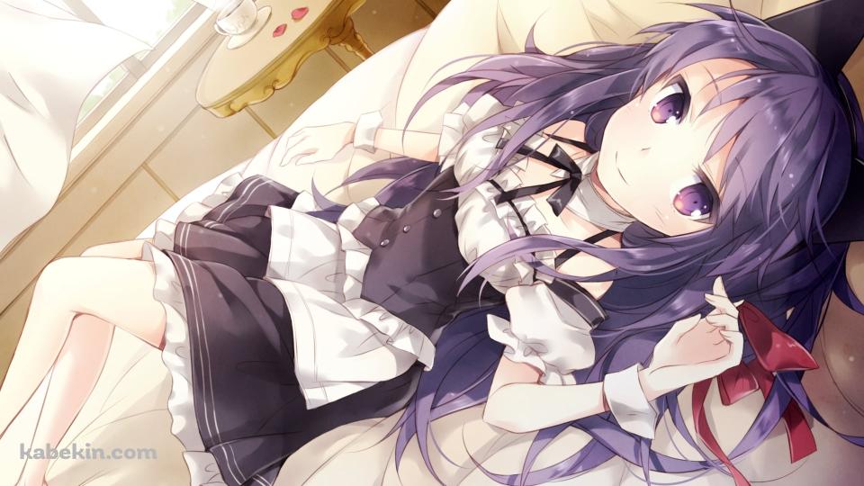 ベッドの上でくつろぐ雪下 美百合 / CAFE SOURIREの壁紙(960px x 540px) 高画質 PC・デスクトップ用