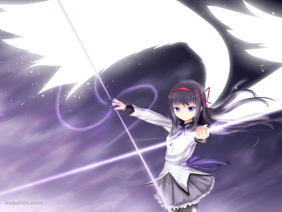 紫の槍を持つ暁美ほむら / 魔法少女まどか☆マギカの壁紙(1152px x 864px) 高画質 PC・デスクトップ用