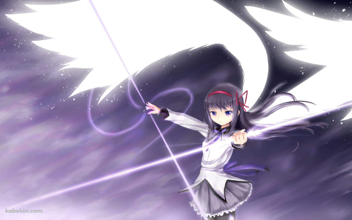 紫の槍を持つ暁美ほむら / 魔法少女まどか☆マギカの壁紙(1440px x 900px) 高画質 PC・デスクトップ用