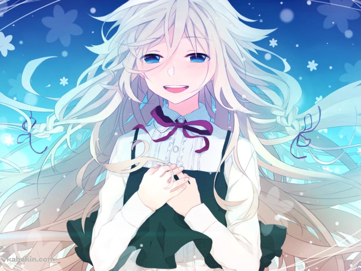 胸元に手をあてるIA / 花模様 / ボカロの壁紙(1152px x 864px) 高画質 PC・デスクトップ用