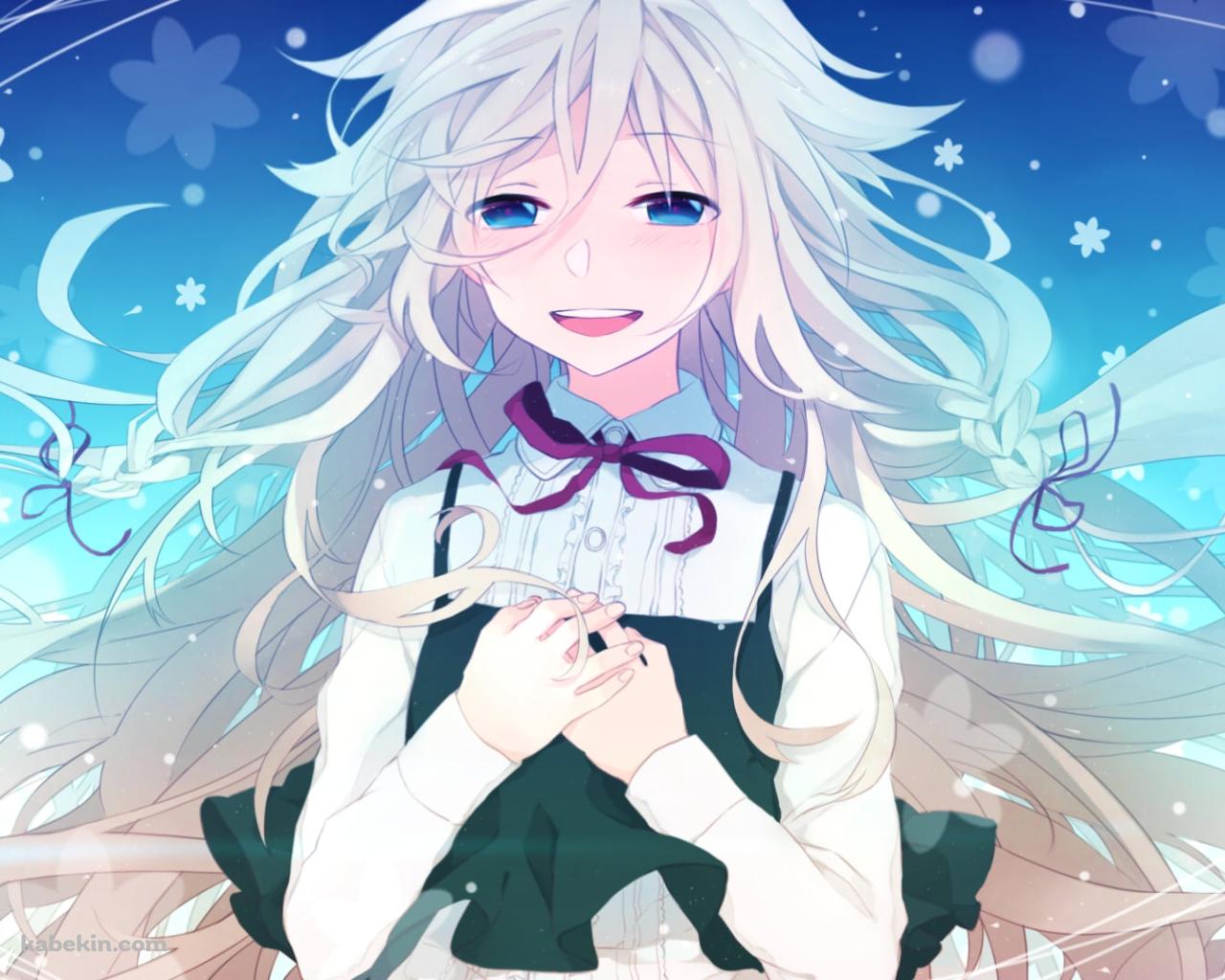 胸元に手をあてるIA / 花模様 / ボカロの壁紙(1280px x 1024px) 高画質 PC・デスクトップ用