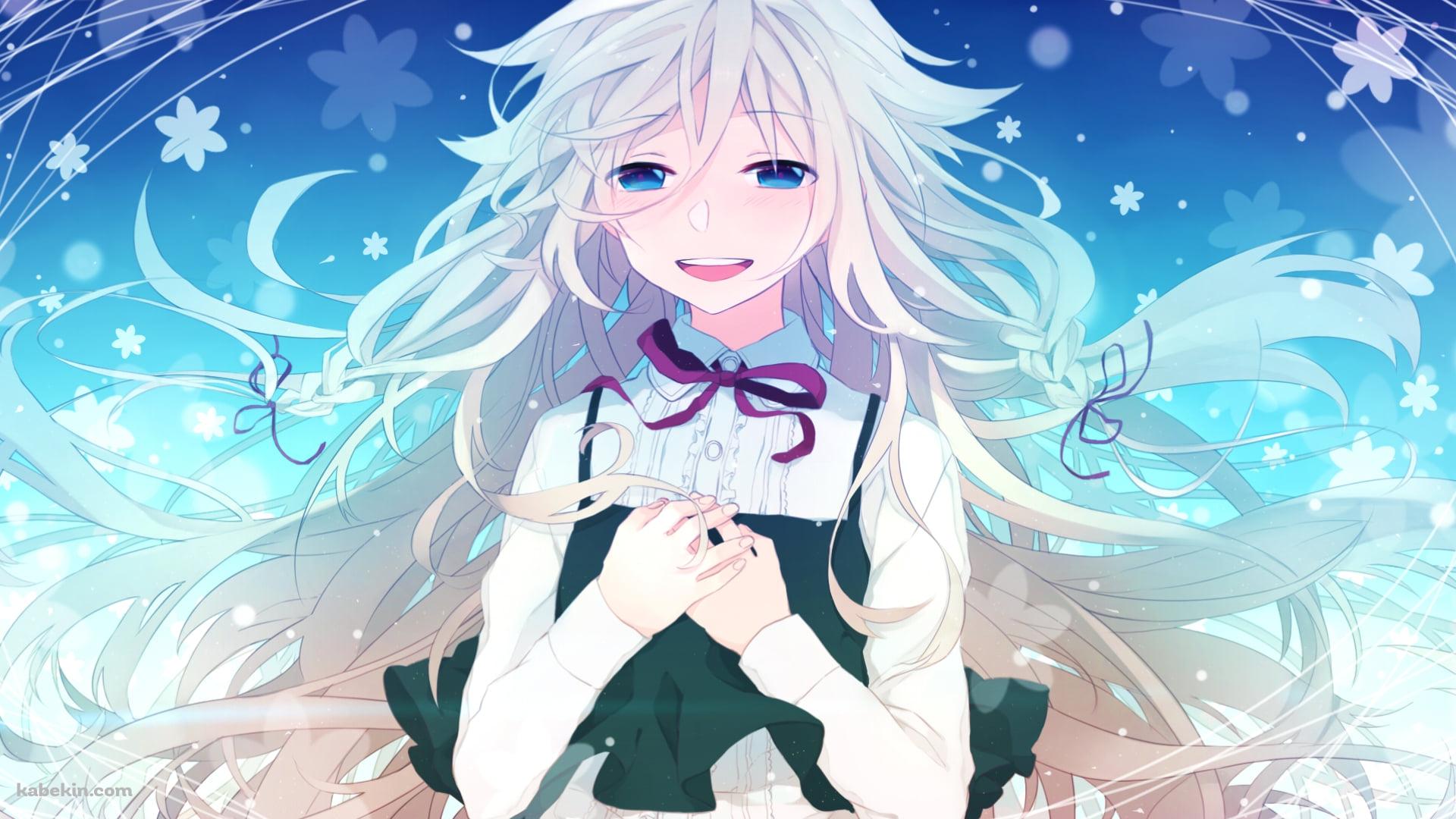 胸元に手をあてるIA / 花模様 / ボカロの壁紙(1920px x 1080px) 高画質 PC・デスクトップ用