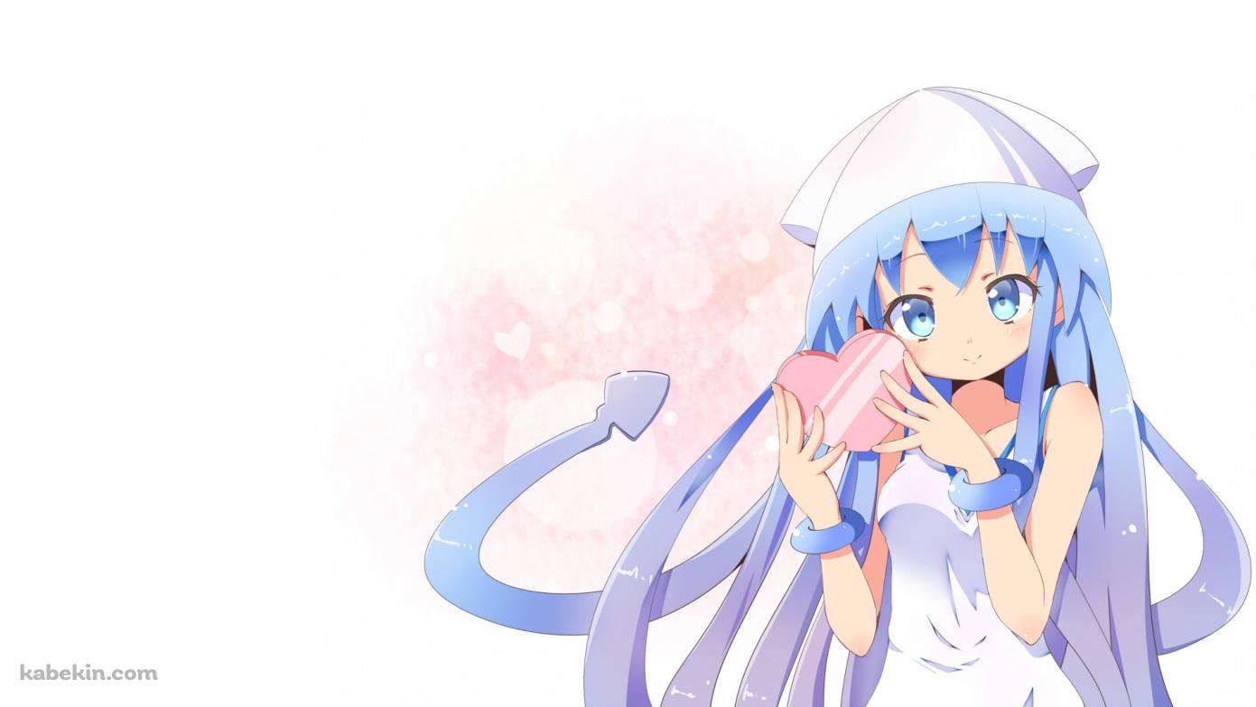 ハートのケースを持つイカ娘 / 侵略!イカ娘の壁紙(1391px x 783px) 高画質 PC・デスクトップ用