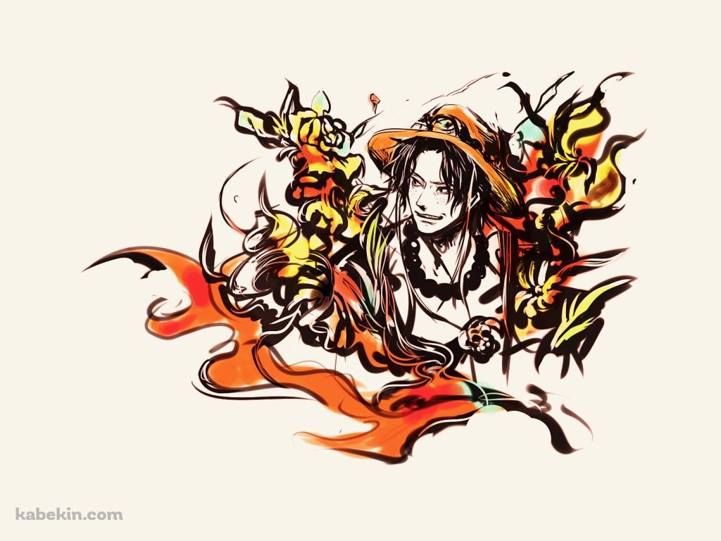 筆で描いたようなかっこいいポートガス・d・エース / ワンピースの壁紙(1024px x 768px) 高画質 PC・デスクトップ用