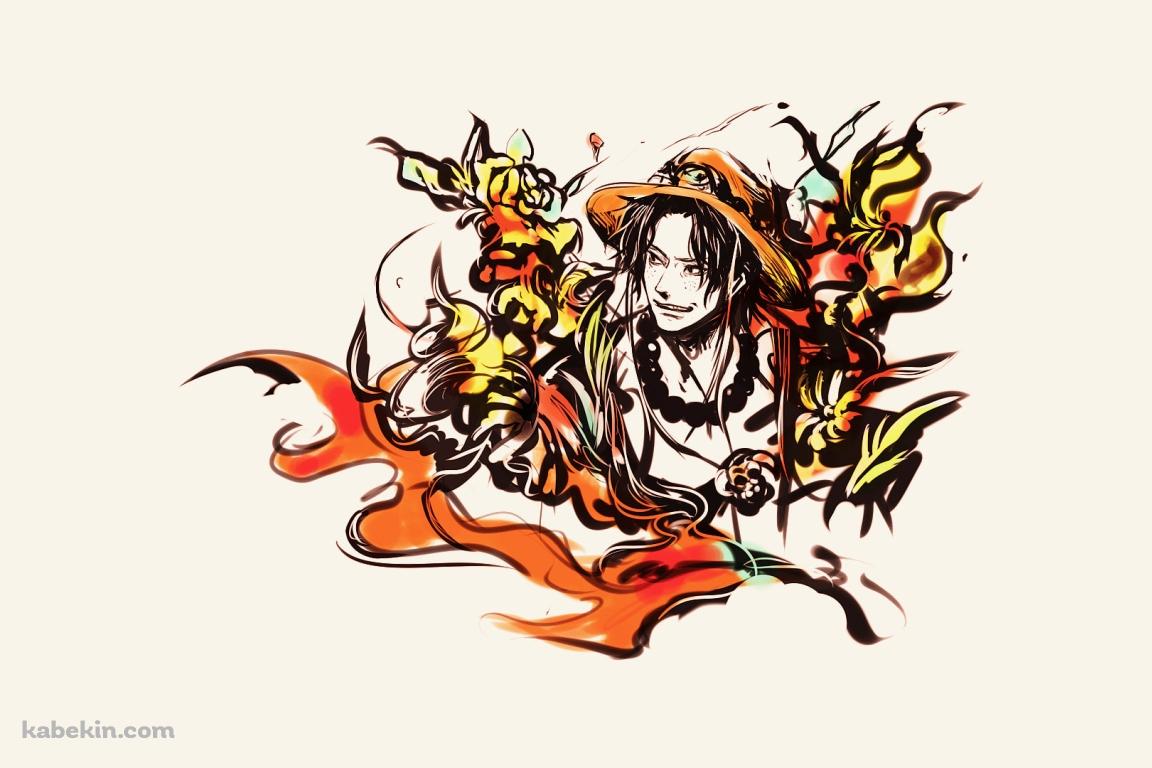 筆で描いたようなかっこいいポートガス・d・エース / ワンピースの壁紙(1152px x 768px) 高画質 PC・デスクトップ用