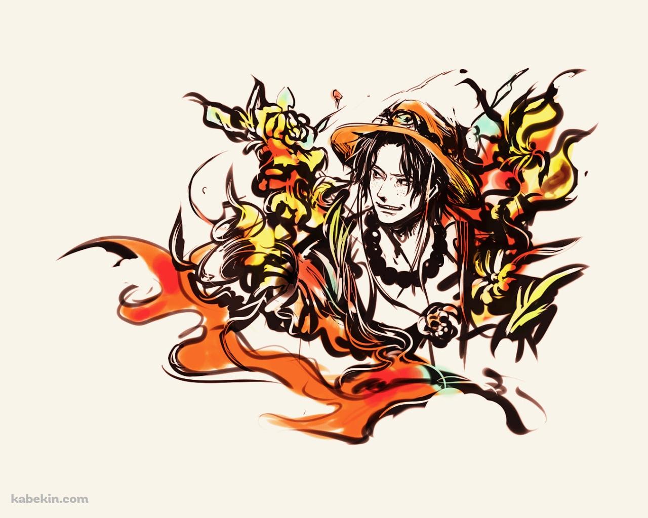 筆で描いたようなかっこいいポートガス・d・エース / ワンピースの壁紙(1280px x 1024px) 高画質 PC・デスクトップ用