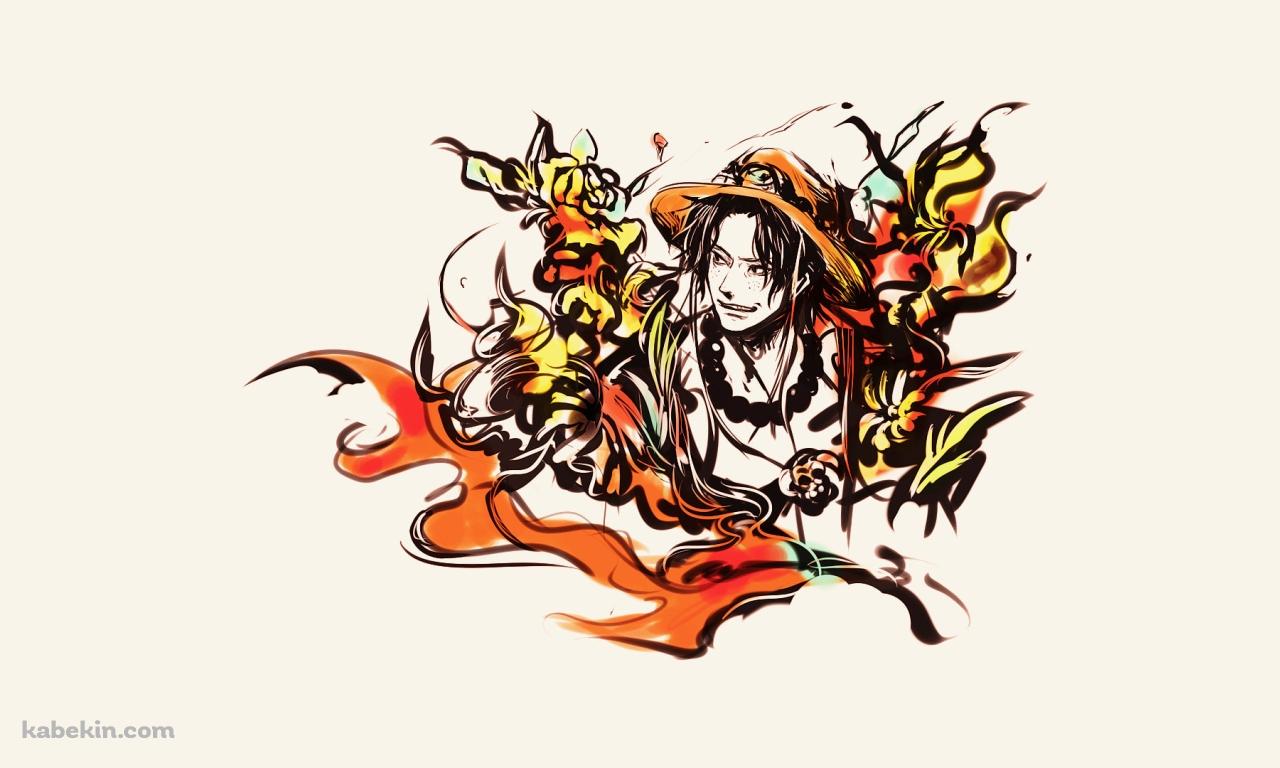 筆で描いたようなかっこいいポートガス・d・エース / ワンピースの壁紙(1280px x 768px) 高画質 PC・デスクトップ用