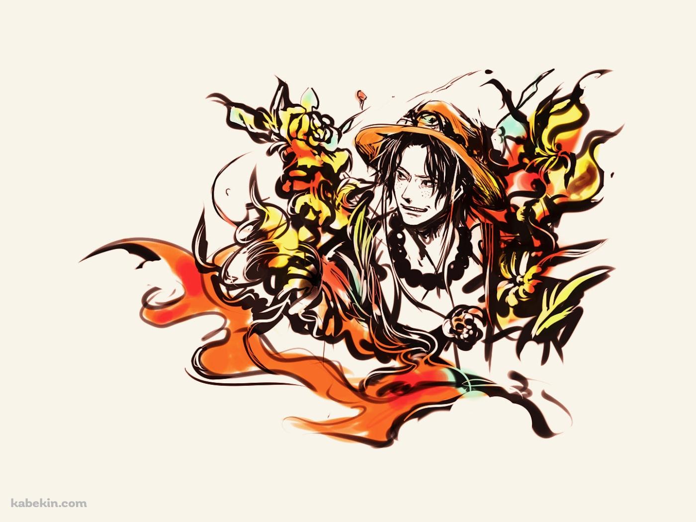 筆で描いたようなかっこいいポートガス・d・エース / ワンピースの壁紙(1400px x 1050px) 高画質 PC・デスクトップ用
