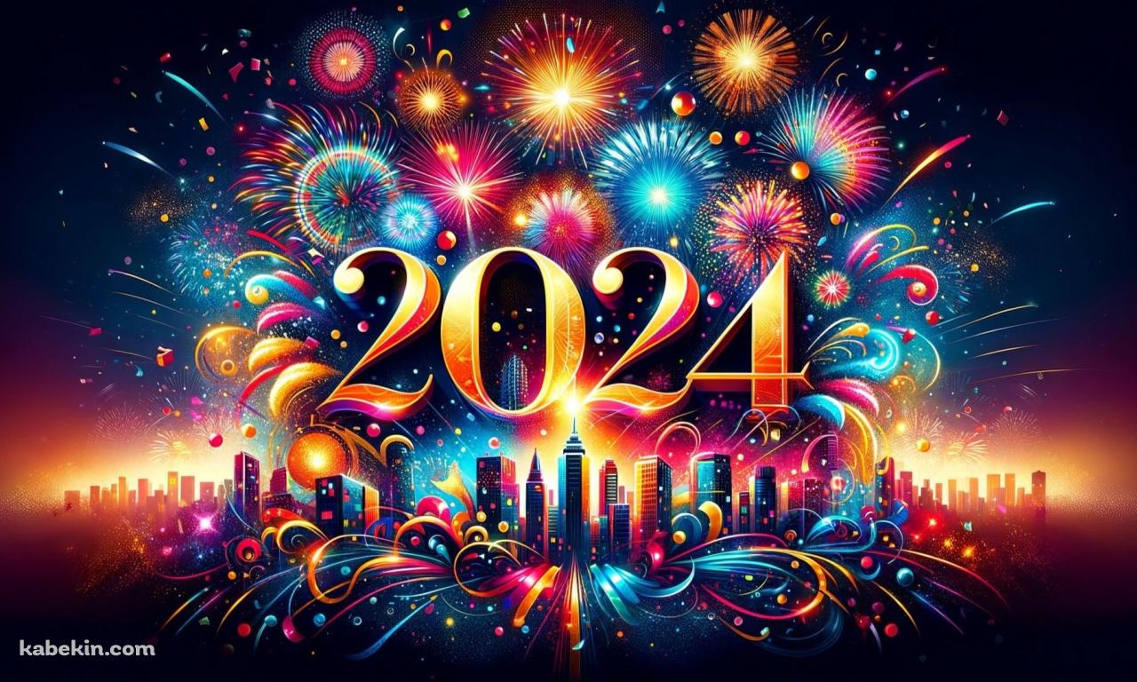 2024 / Happy New Year / あけおめの壁紙(1280px x 768px) 高画質 PC・デスクトップ用