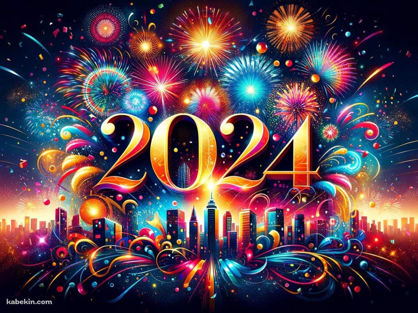 2024 / Happy New Year / あけおめの壁紙(1400px x 1050px) 高画質 PC・デスクトップ用